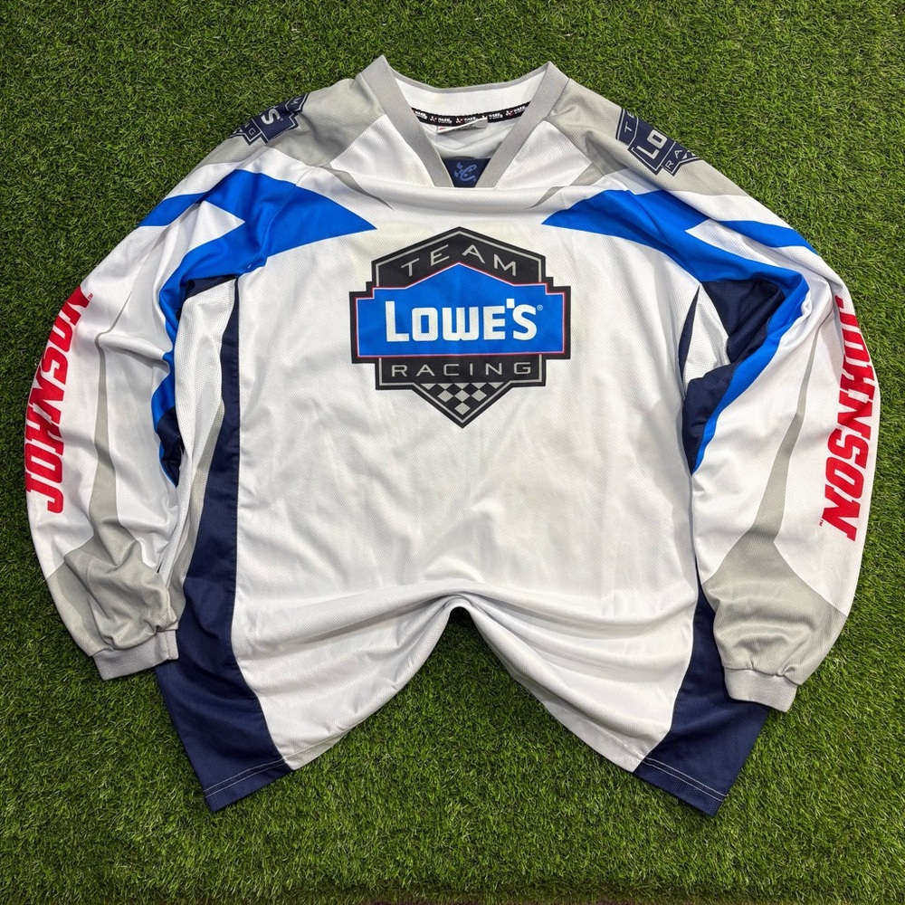 Chase authentic XXL Team Lowe's Racing Jersey - White, Blue, Navy